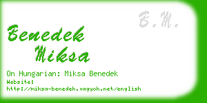 benedek miksa business card